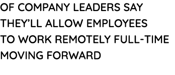 of company leaders say they ll allow employees to work remotely full-time moving forward