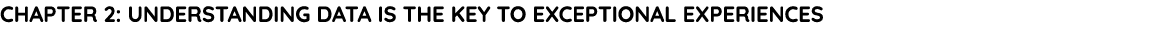 Chapter 2: Understanding data is the key to exceptional experiences