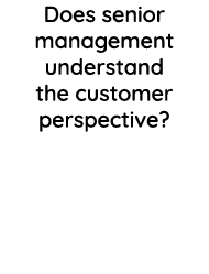 Does senior management understand the customer perspective 
