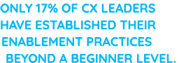 Only 17% of CX leaders have established their enablement practices beyond a beginner level 